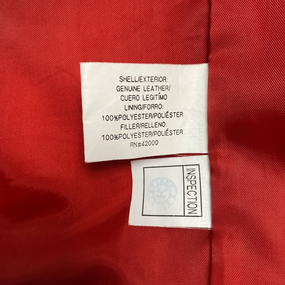 Women's Kathy Ireland Extra Large Genuine Leather Red Leather Jacket - Picture 3 of 16